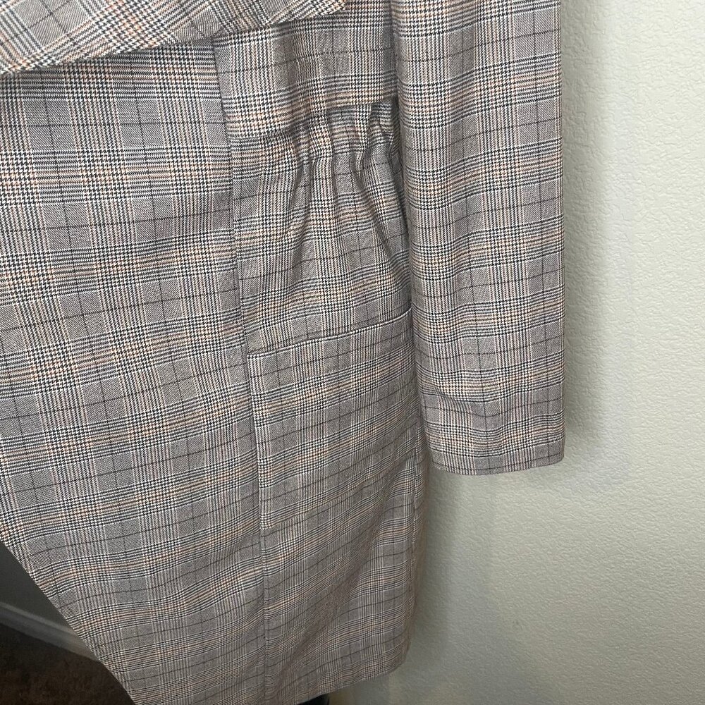 cupcakes and cashmere Plaid Drape Front Trench Coat XS - Picture 9 of 16